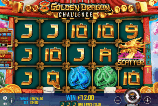 Base game win in the 8 Golden Dragon Challenge slot machine