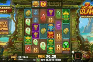 Base game win in the Ancient Island Megaways slot machine