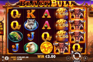 Base game win in the Black Bull slot machine