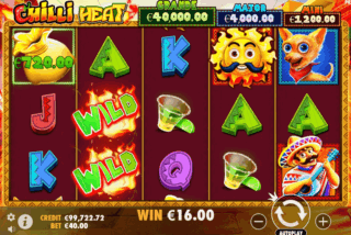 Base game win in the Chilli Heat slot machine
