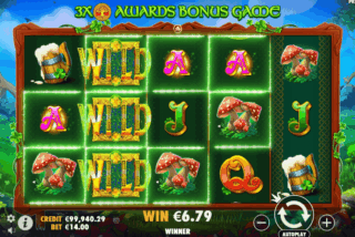 Base game win in the Clover Gold slot machine