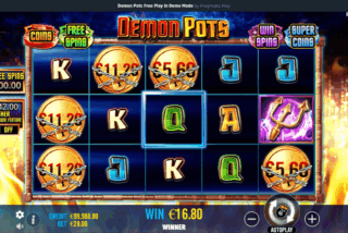 Base game win in the Demon Pots slot machine