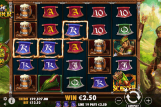 Base game win in the Fire Archer slot machine
