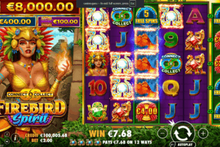 Base game win in the Firebird Spirit slot machine