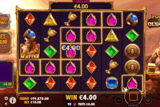 Base game win in the Forge of Olympus slot machine