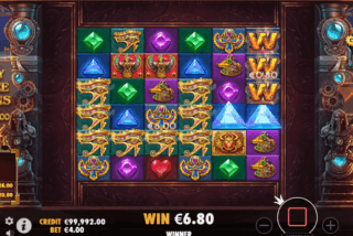 Base game win in the Gears of Horus slot machine