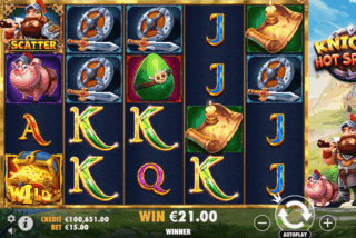 Base game win in the Knight Hot Spotz slot machine