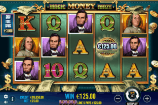 Base game win in the Magic Money Maze slot machine