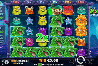 Base game win in the Monster Superlanche slot machine