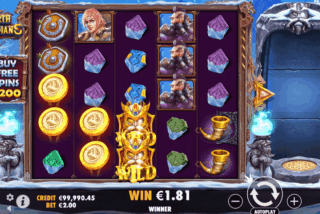 Base game win in the North Guardians slot machine