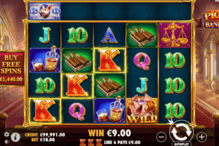 Base game win in the Piggy Bankers slot machine