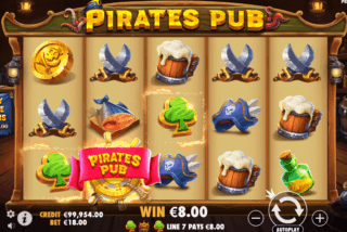 Base game win in the Pirates Pub slot machine