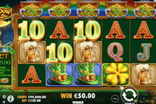 Base game win in the Rainbow Gold slot machine