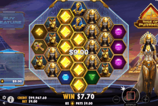 Base game win in the Rise of Pyramids slot machine