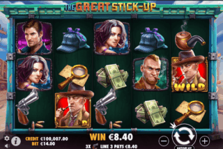 Base game win in the The Great Stick Up slot machine