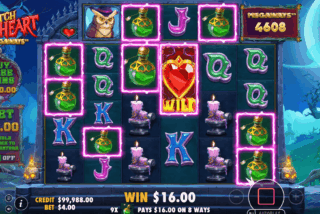 Base game win in the Witch Heart Megaways slot machine