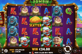 Base game win in the Zombie Carnival slot machine