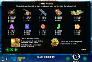 Big Bass Bonanza full paytable