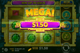 Big win in the Aztec Gems slot machine