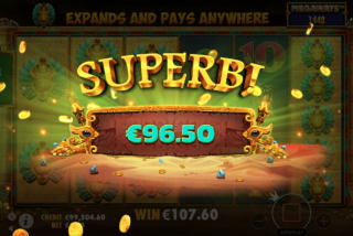Big win in the Book of Tut Megaways slot