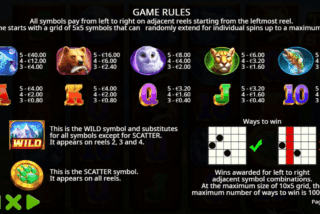 Full paytable of the Timber Stacks slot machine