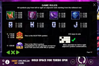 Hellvis Wild - Full paytable