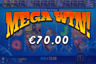 Mega win in the Big Bass Bonanza Reel Action slot