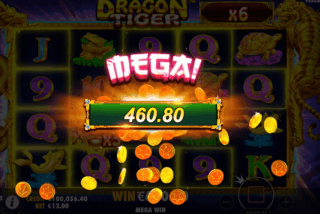 Mega win in the Dragon Tiger slot