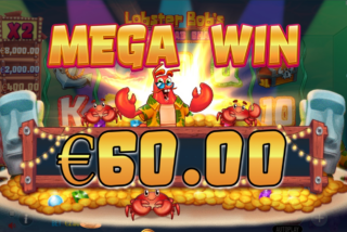 Mega win in the Lobster Bob's Crazy Crab Shack slot
