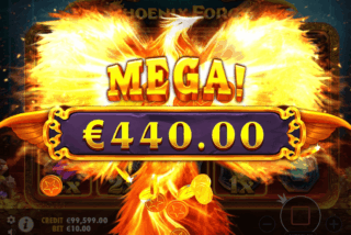 Mega win in the Phoenix Forge slot