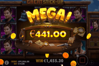 Mega win in the The Great Stick Up slot