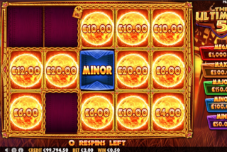 Minor jackpot win in the bonus feature