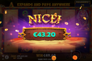 Nice win in the Book of Tut Megaways slot machine