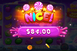 Nice win in the Sweet Bonanza Super Scatter slot