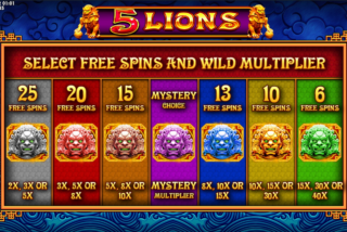 Plenty of choices for the free spins bonus game