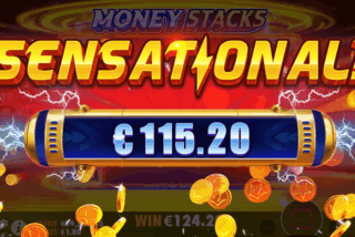 Sensational win in the Money Stacks slot