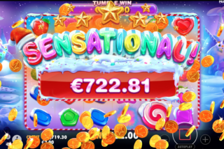 Sensational win in the Sweet Bonanza Xmas slot machine