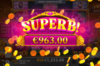 Superb win in the Piggy Bankers slot