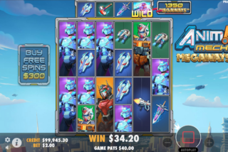 Win in the Anime Mecha Megaways slot machine
