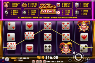 Win in the Joker's Jewels Dice slot